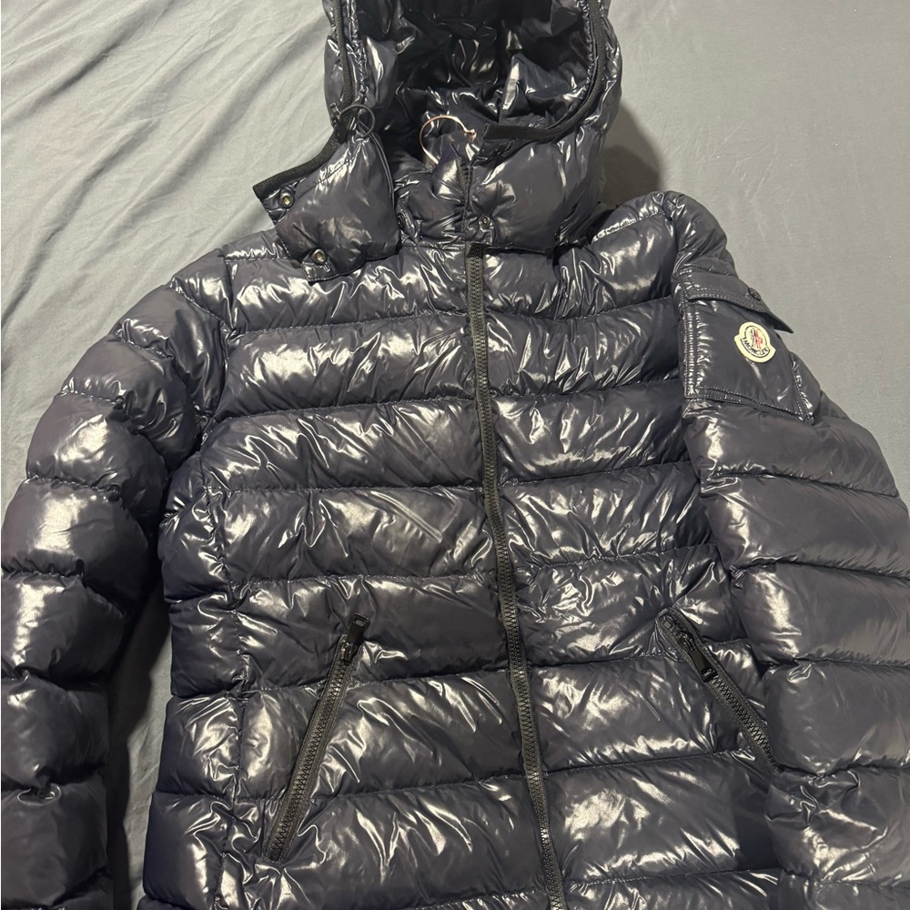 Moncler Glossy Dark Jacket with Hood